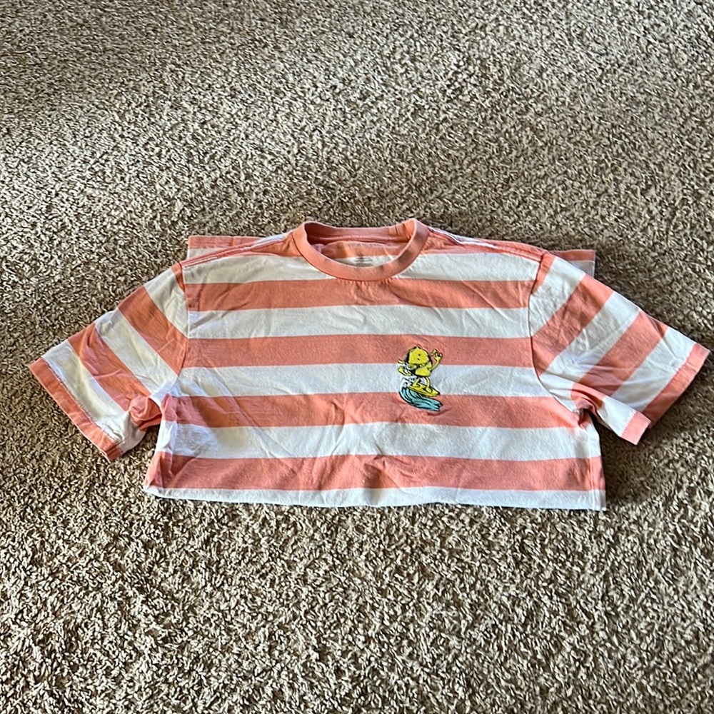 American Eagle t-shirt. Coral/white striped. Men’s small.